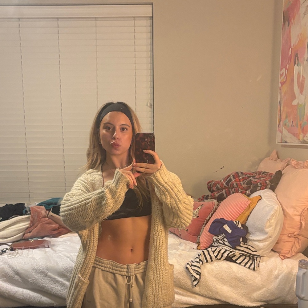 American Eagle Outfitters Cream Cardigan